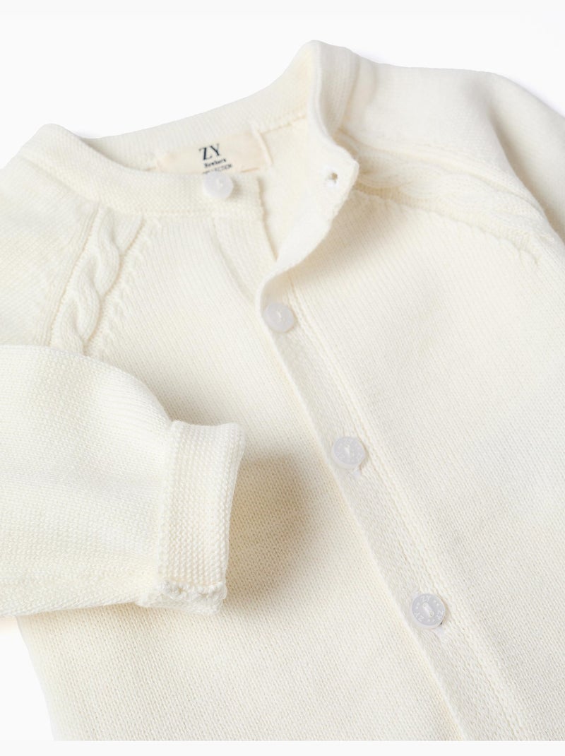 Chaqueta de punto de algodón Blanco - Kiabi
