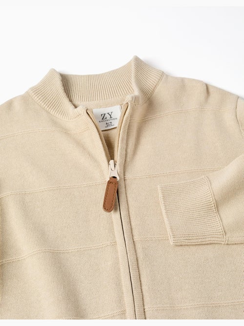 Chaqueta de punto de algodón con líneas en relieve - Kiabi