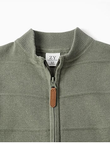 Chaqueta de punto de algodón con líneas en relieve