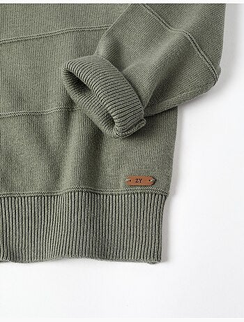 Chaqueta de punto de algodón con líneas en relieve