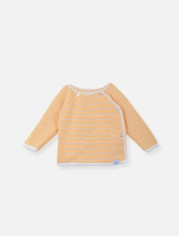 Chaqueta de punto de bebé de canalé fino