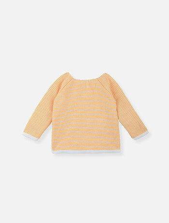 Chaqueta de punto de bebé de canalé fino