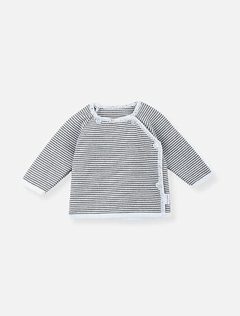 Chaqueta de punto de bebé de canalé fino