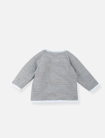Chaqueta de punto de bebé de canalé fino