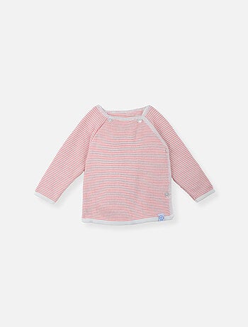 Chaqueta de punto de bebé de canalé fino