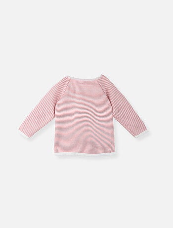 Chaqueta de punto de bebé de canalé fino