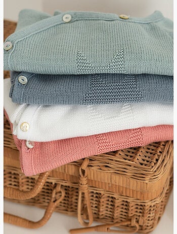 Chaqueta de punto de bebé en algodón - colección «petits chats»