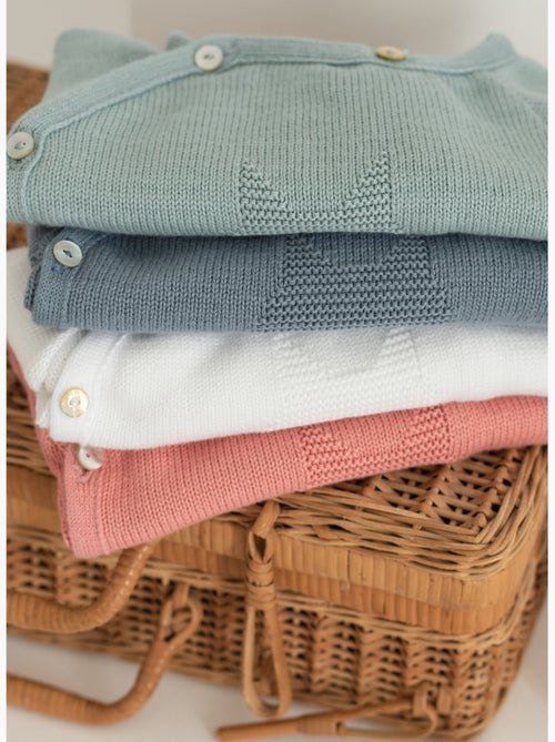 Chaqueta de punto de bebé en algodón - colección «petits chats» - Kiabi Chaqueta de punto de bebé en algodón - colección «petits chats» - Kiabi