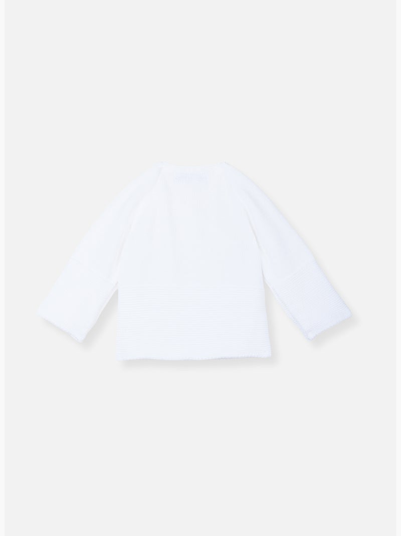 Chaqueta de punto de bebé en algodón - colección «petits chats» Blanco - Kiabi