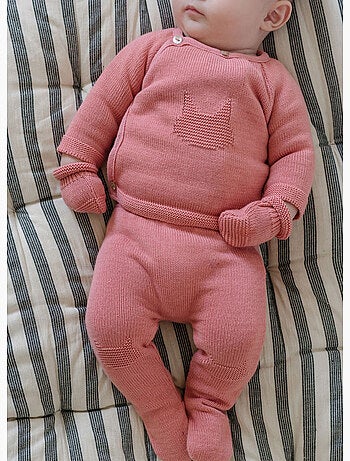 Chaqueta de punto de bebé en algodón - colección «petits chats»