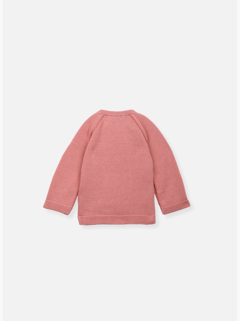 Chaqueta de punto de bebé en algodón - colección «petits chats» Rosa - Kiabi