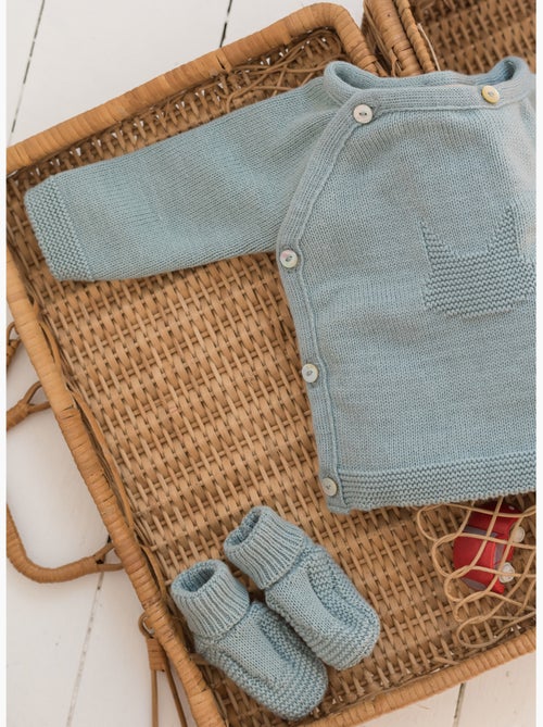 Chaqueta de punto de bebé en algodón - colección «petits chats» - Kiabi Chaqueta de punto de bebé en algodón - colección «petits chats» - Kiabi