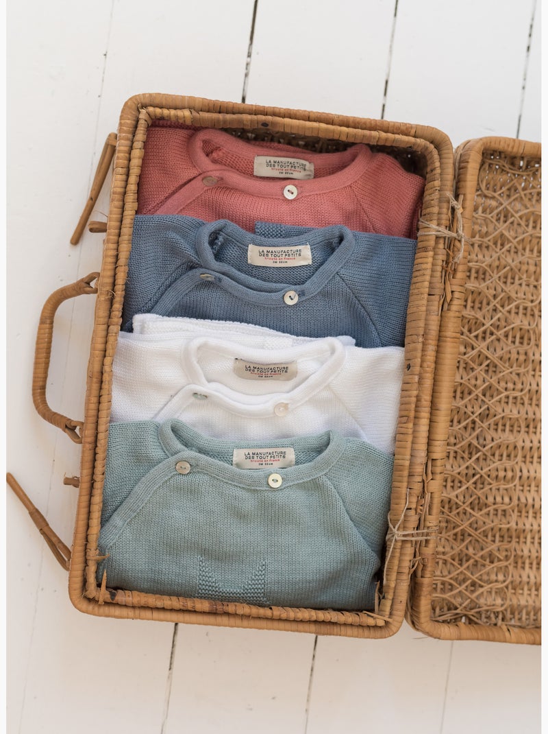 Chaqueta de punto de bebé en algodón - colección «petits chats» Verde - Kiabi