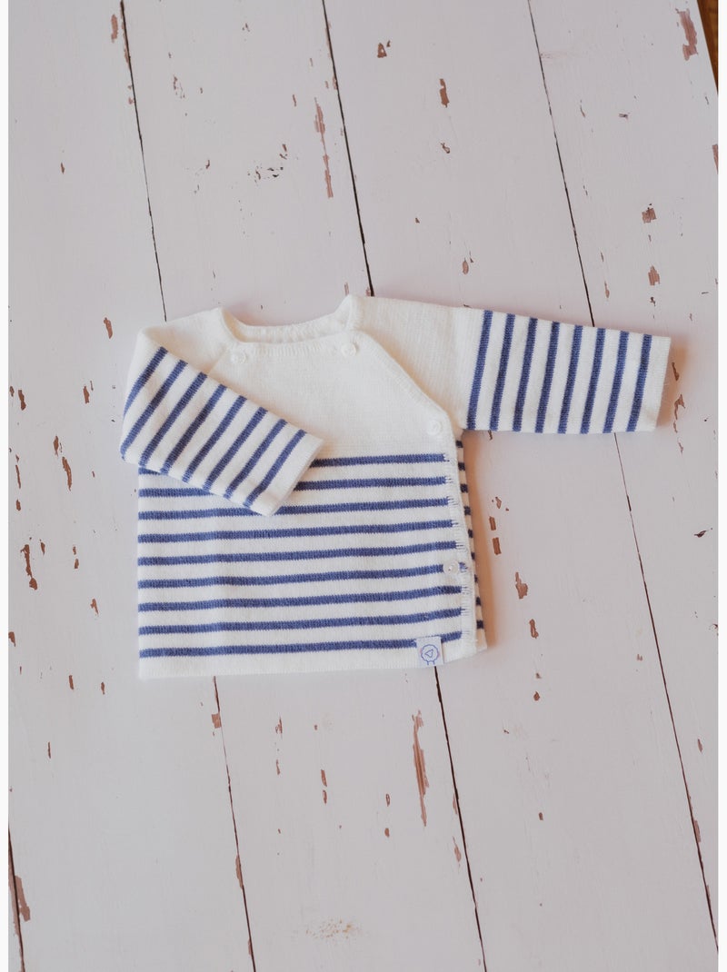 Chaqueta de punto de bebé « les baigneurs » Blanco Azul - Kiabi