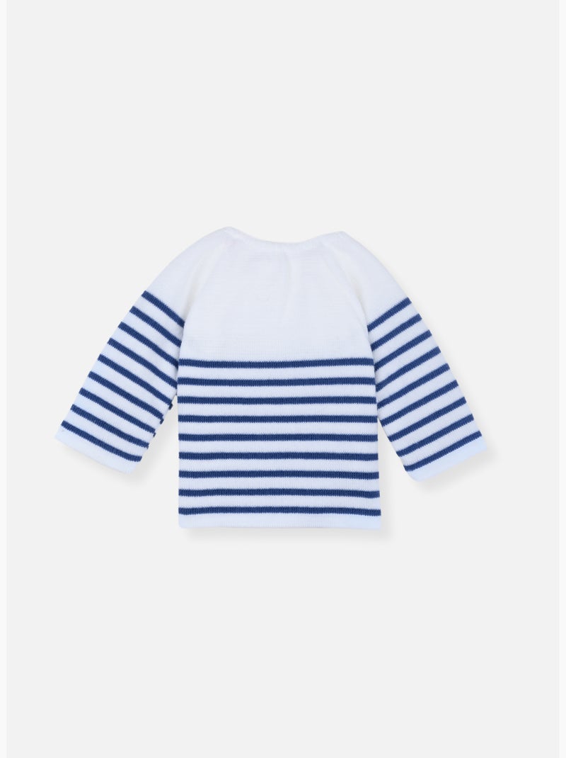 Chaqueta de punto de bebé « les baigneurs » Blanco Azul - Kiabi