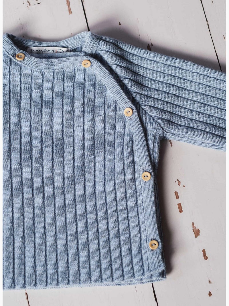 Chaqueta de punto de bebé rétro Azul claro - Kiabi