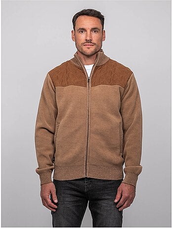 Chaqueta de punto de chenilla con cremallera lerotof