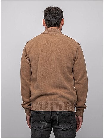 Chaqueta de punto de chenilla con cremallera lerotof