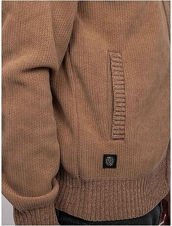 Chaqueta de punto de chenilla con cremallera lerotof
