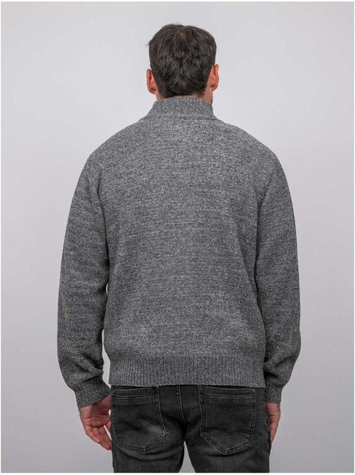 Chaqueta de punto de chenilla con cremallera y cuello alto limago - Kiabi