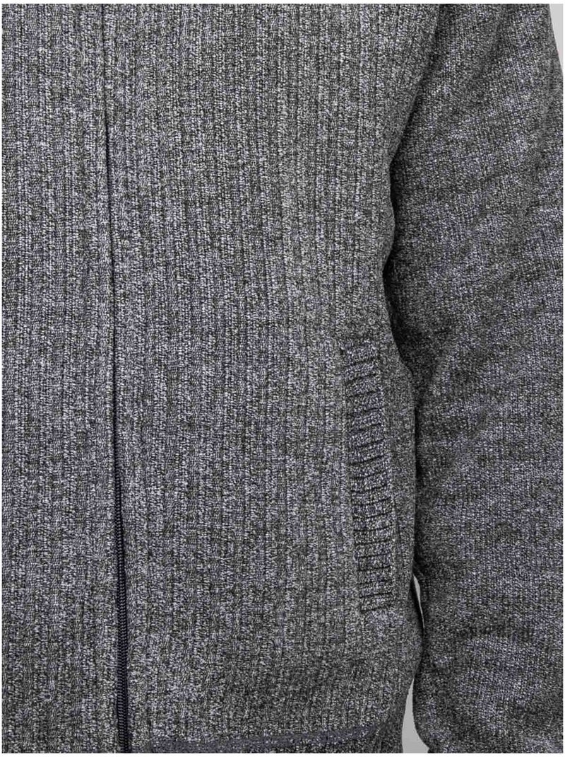 Chaqueta de punto de chenilla con cremallera y cuello alto limago Gris - Kiabi