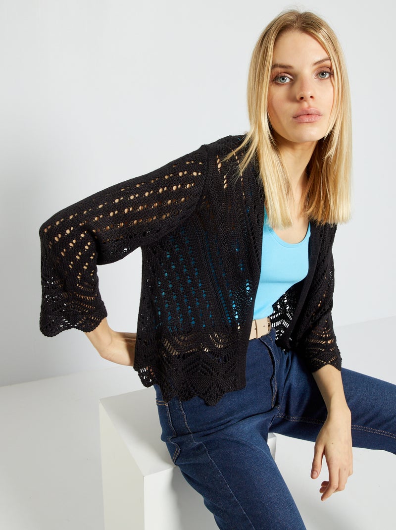 Chaqueta de punto de croché 'JDY' negro - Kiabi