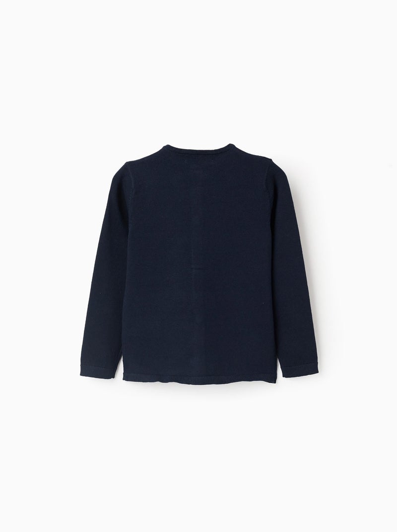 Chaqueta de punto de cuello redondo Azul oscuro - Kiabi