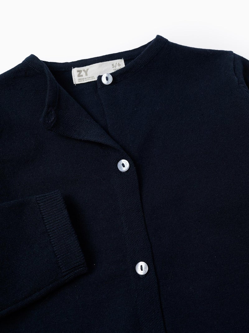 Chaqueta de punto de cuello redondo Azul oscuro - Kiabi