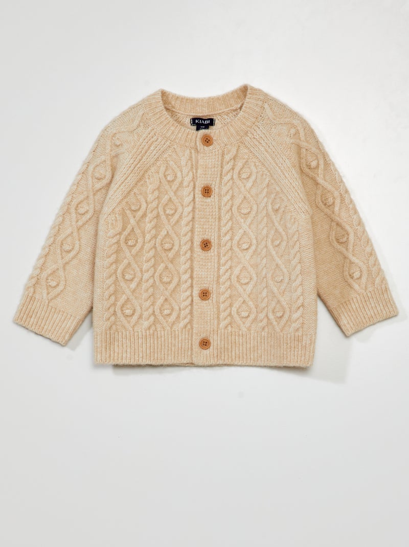 Chaqueta de punto de fantasía BEIGE - Kiabi