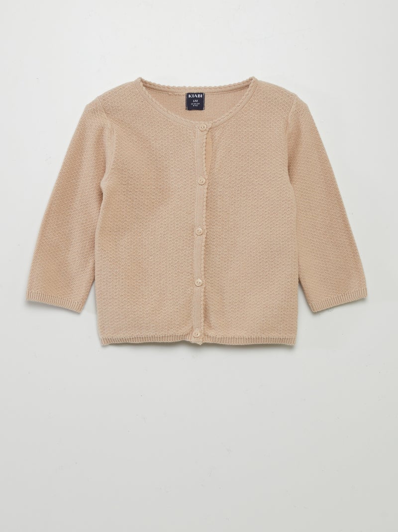 Chaqueta de punto de fantasía BEIGE - Kiabi