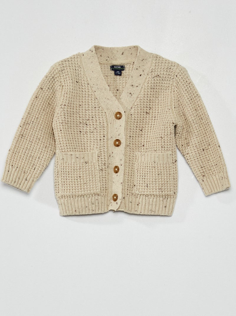 Chaqueta de punto de fantasía BEIGE - Kiabi