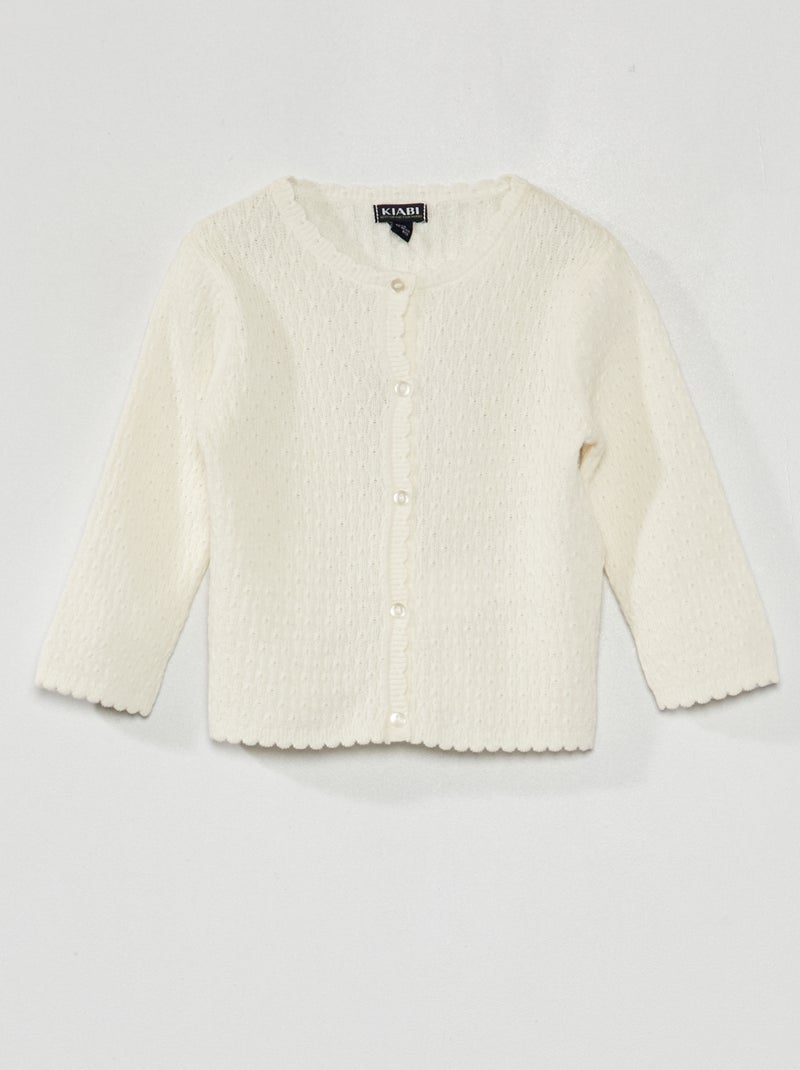 Chaqueta de punto de fantasía Blanco - Kiabi