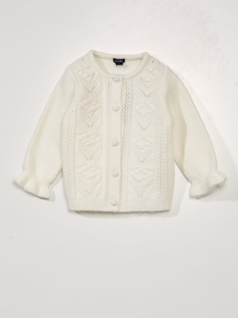 Chaqueta de punto de fantasía BLANCO - Kiabi