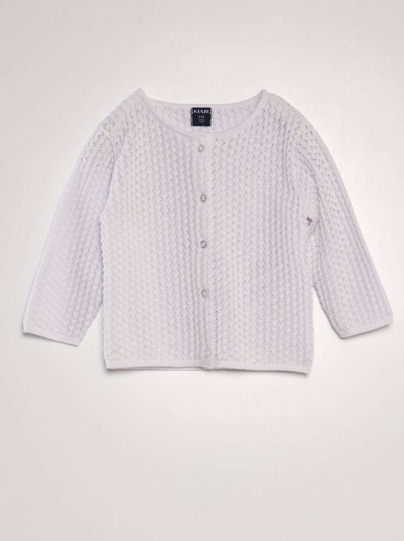 Chaqueta de punto de fantasía blanco - Kiabi