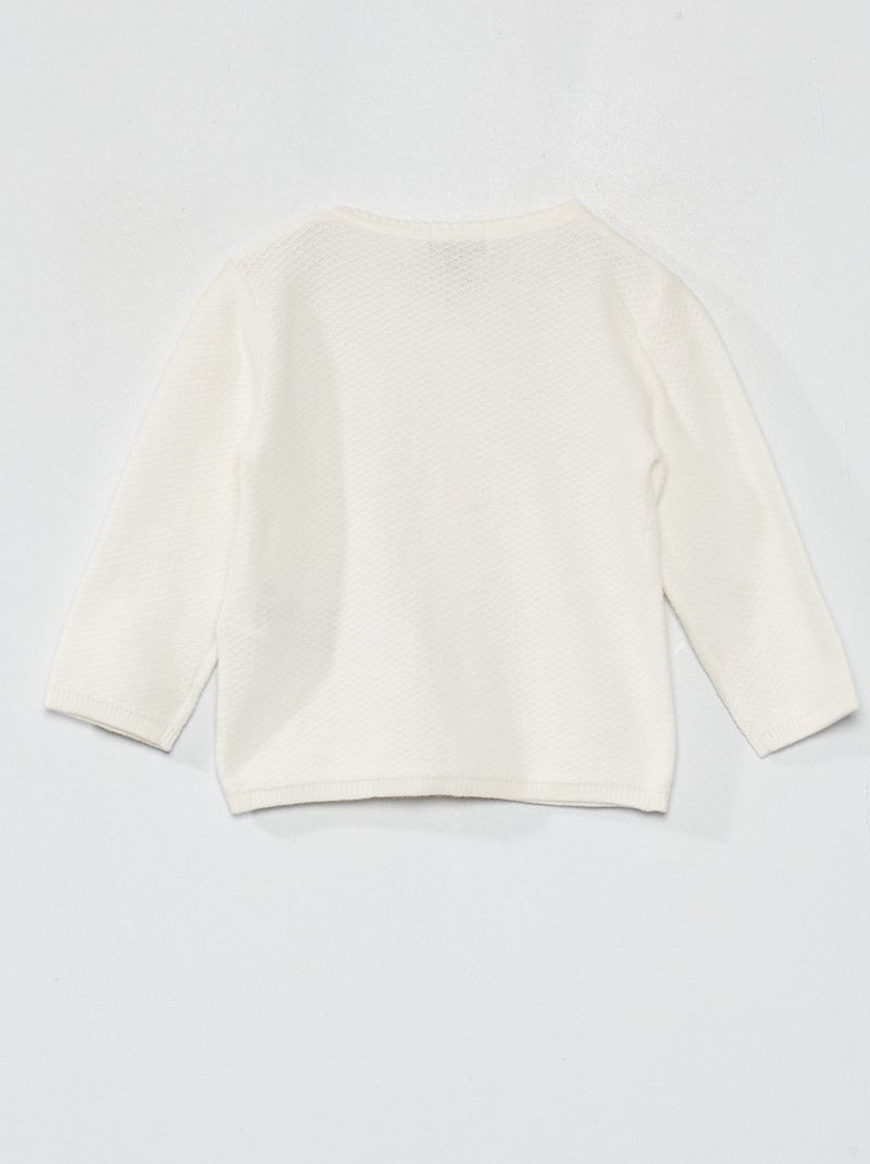 Chaqueta de punto de fantasía Blanco - Kiabi