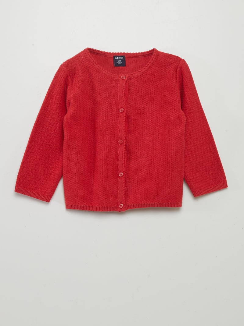 Chaqueta de punto de fantasía ROJO - Kiabi