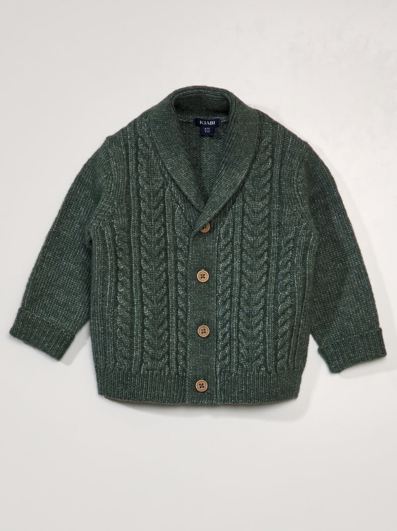 Chaqueta de punto de fantasía verde gris - Kiabi