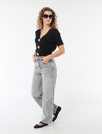 Chaqueta de punto de manga corta con botones originales