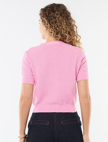 Chaqueta de punto de manga corta con botones originales