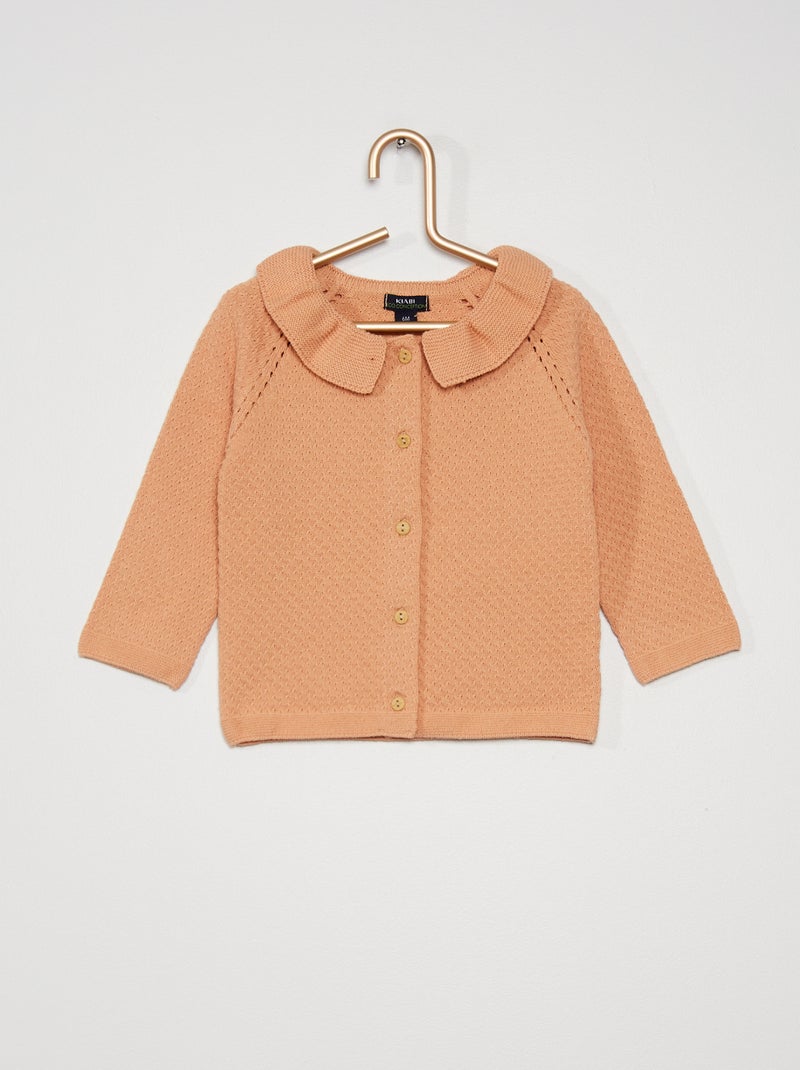 Chaqueta de punto de nido de abeja BEIGE - Kiabi