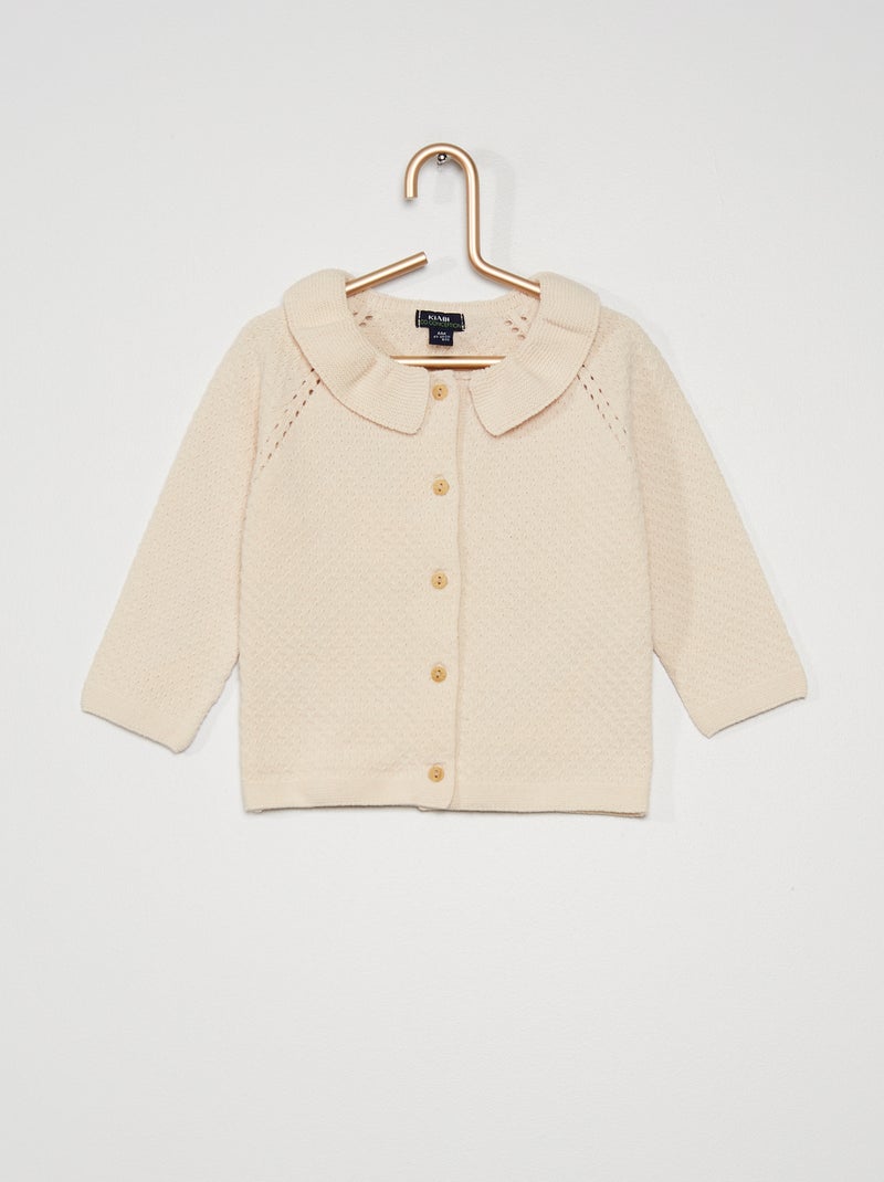 Chaqueta de punto de nido de abeja BLANCO - Kiabi
