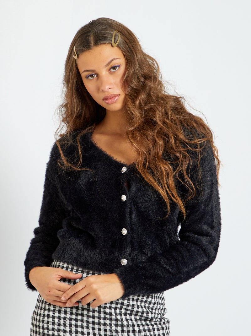 Chaqueta de punto de pelo Negro - Kiabi