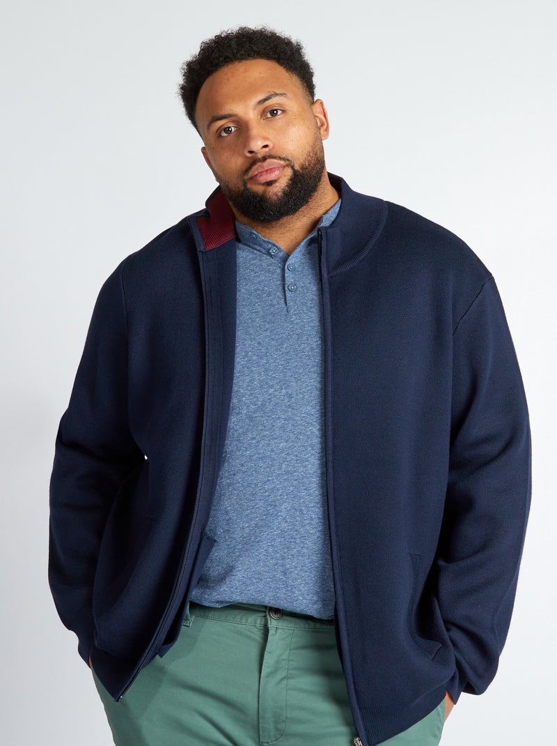 Chaqueta de punto de piqué AZUL - Kiabi