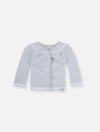Chaqueta de punto de recién nacido con botones