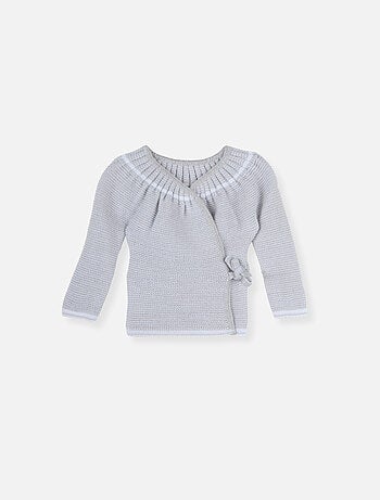 Chaqueta de punto de recién nacido con lazos