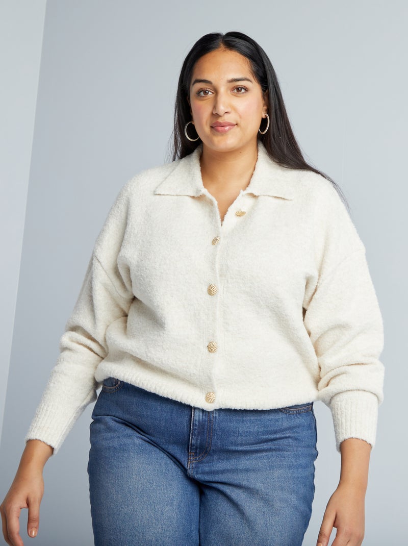 Chaqueta de punto de rizo BEIGE - Kiabi