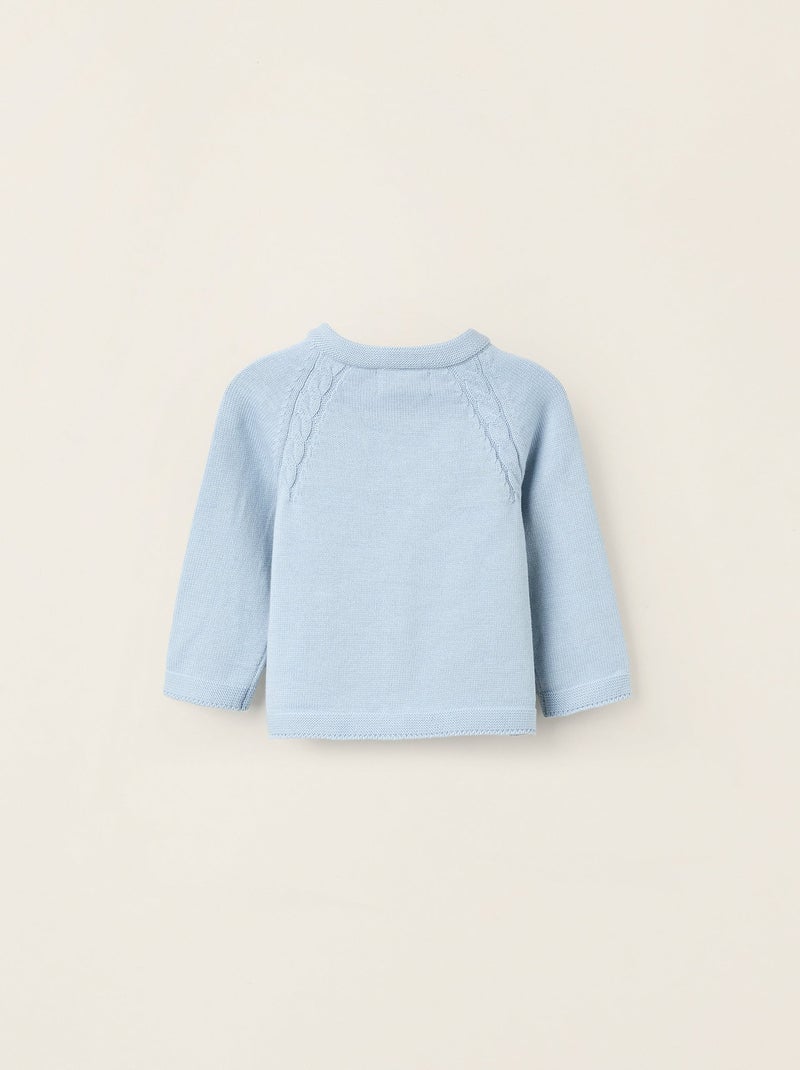 Chaqueta de punto en algodón Azul claro - Kiabi