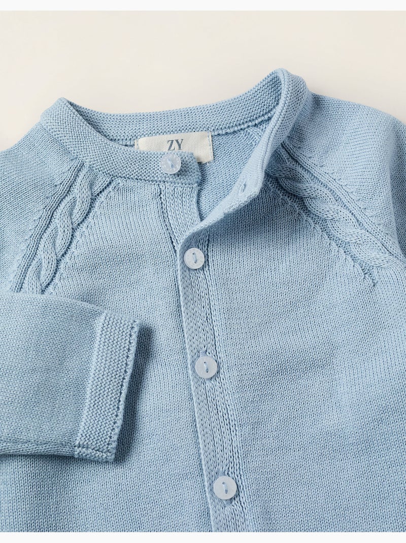 Chaqueta de punto en algodón Azul claro - Kiabi