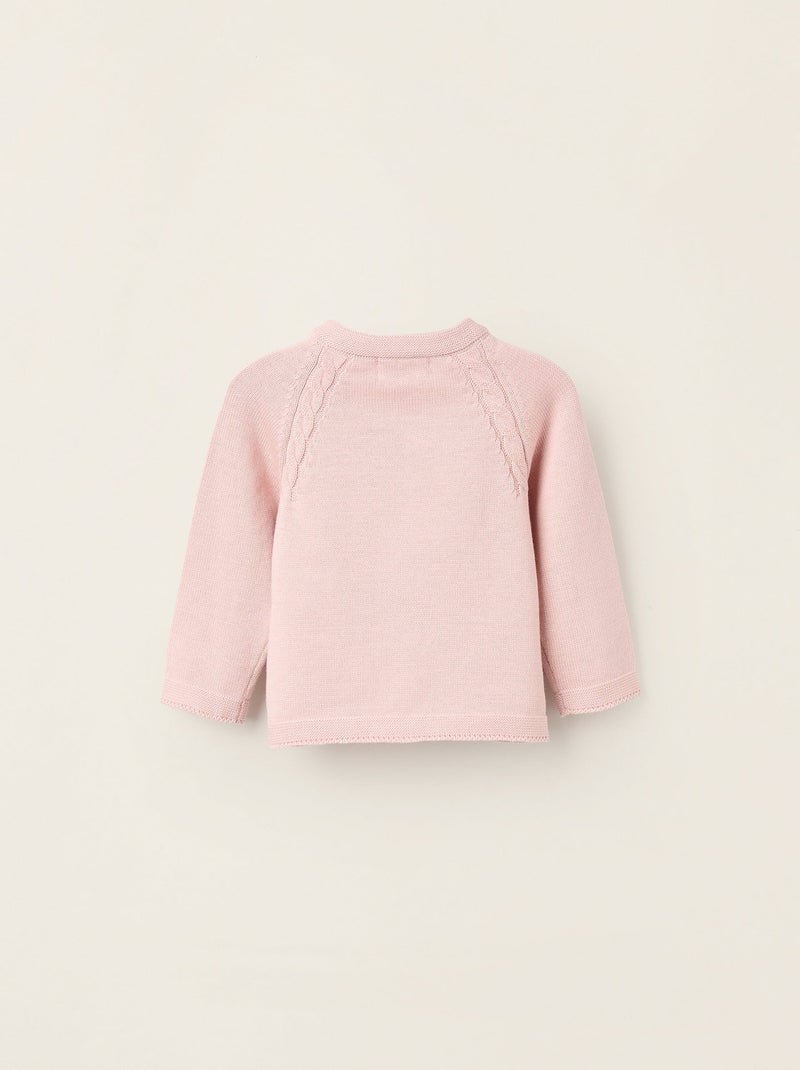 Chaqueta de punto en algodón Rosa claro - Kiabi