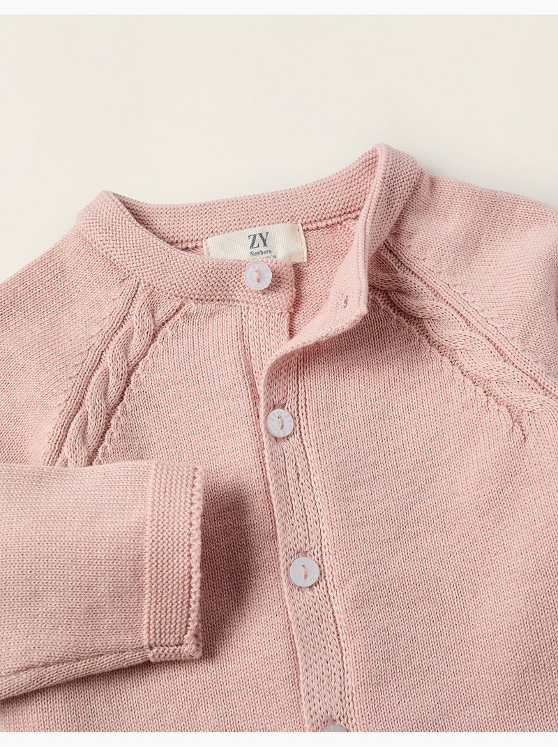 Chaqueta de punto en algodón Rosa claro - Kiabi